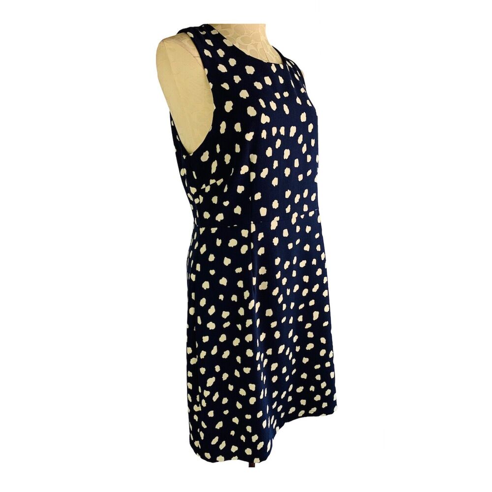 Size 12 Julie Brown NYC Lori Dress New Navy Blue Dottie Sheath Dress Sleeveless
